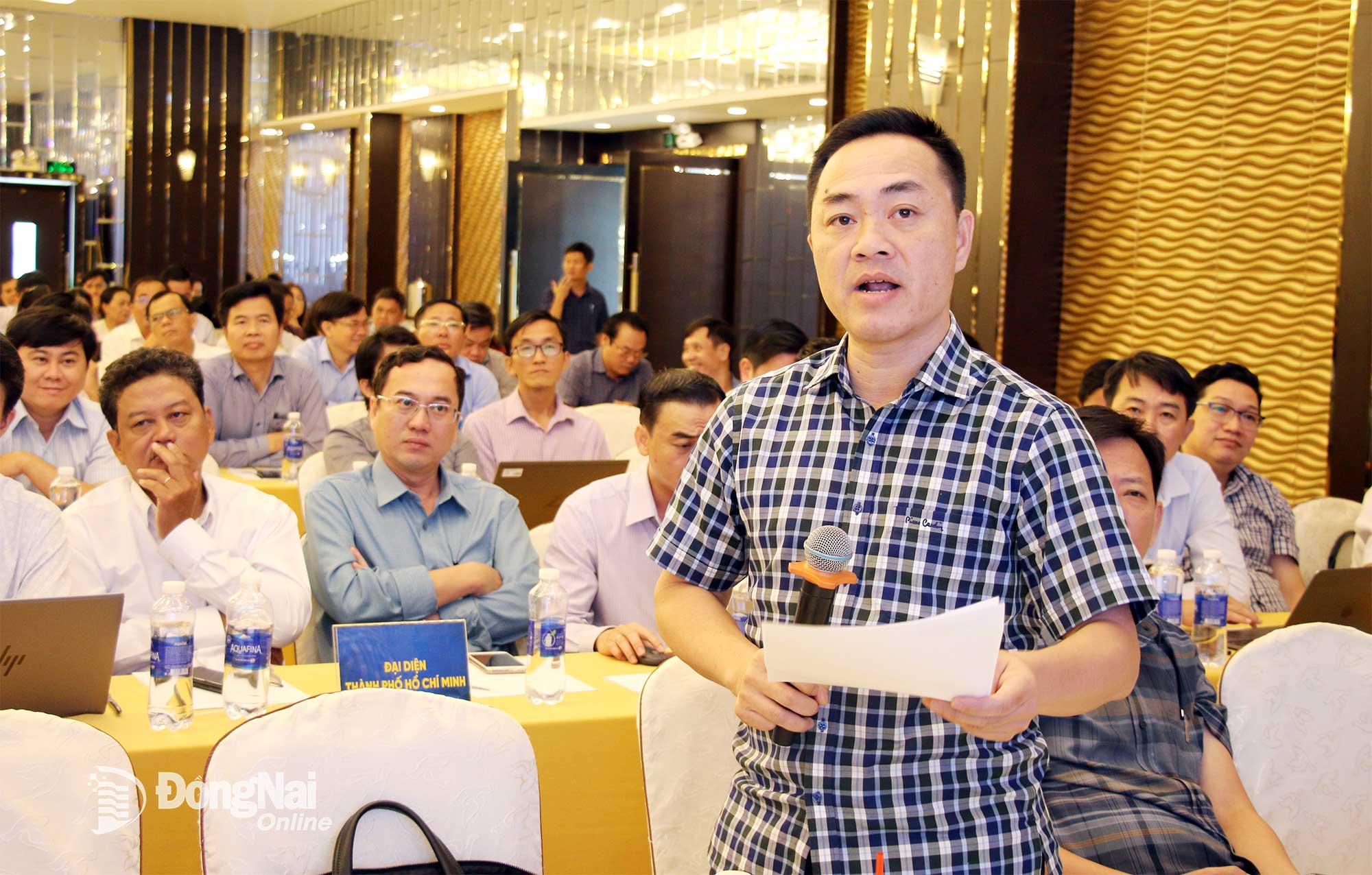 Lãnh đạo Sở Khoa học và Công nghệ Thành phố Hồ Chí Minh chia sẻ tại hội nghị. Ảnh: Hải Quân