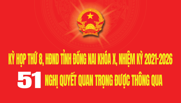 [Infographic] 51 nghị quyết quan trọng nào vừa được HĐND tỉnh Đồng Nai thông qua tại Kỳ họp thứ 8?