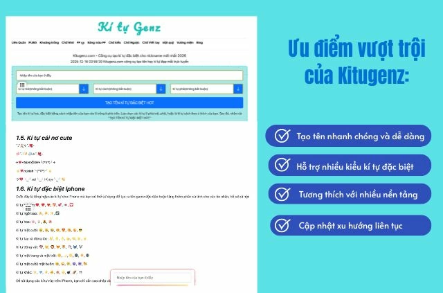 
Ưu điểm vượt trội của công cụ Kí Tự Genz.