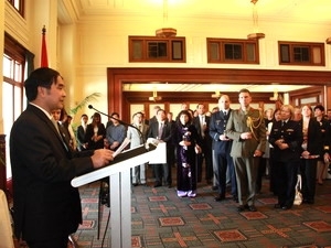 Vietnamese Ambassador to Australia speaks at the reception (Source: VNA)