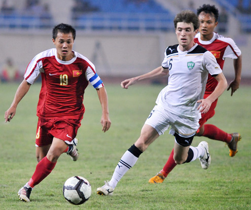 Bộ khung nhân sự và lối chơi của U.23 Việt Nam cho SEAGames 26 chắc chắn sẽ xoay quanh các hạt nhân như Thành Lương và Trọng Hoàng.           Ảnh: T.L