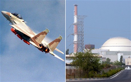 Nếu Israel thực hiện hành động quân đội đối với Iran, các máy bay của nhà nước Do Thái có thể tấn công vào các cơ sở hạt nhân như nhà máy Bushehr (phải).