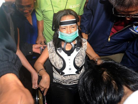 Bà Gloria Arroyo tới sân bay Manila ngày 15-11 nhưng không được phép xuất cảnh.
