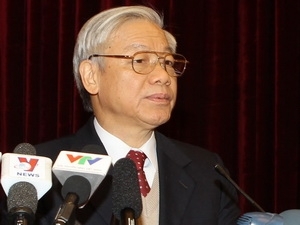 Party leader Trong speaks at the opening ceremony of the fourth meeting of the CPVCC.