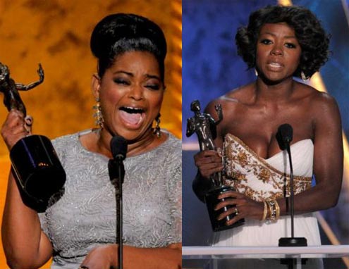 Hai nữ diễn viên Octavia Spencer (trái) và Viola Davis. Ảnh: AP