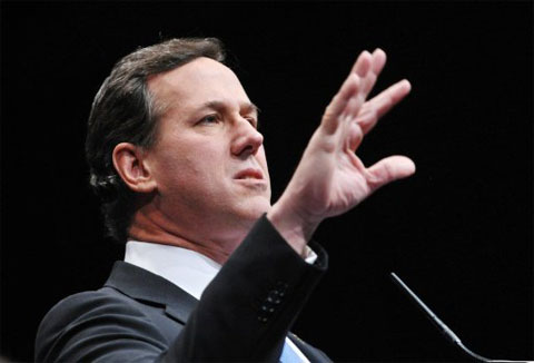 Cựu nghị sĩ Rick Santorum đang làm nóng cuộc bầu cử sơ bộ đảng Cộng hòa. Ảnh: AFP