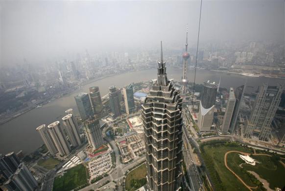 Shanghai's Jinmao Tower is the tenth tallest. Height: 1,380 ft. 