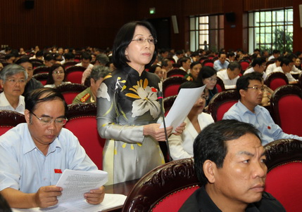 ĐBQH tỉnh Đồng Nai Phạm Thị Hải phát biểu ý kiến tại phiên thảo luận