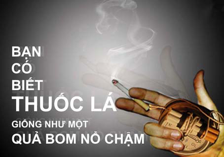 Một trong những áp phích tuyên truyền, cảnh báo sự nguy hiểm đối với người hút thuốc lá.