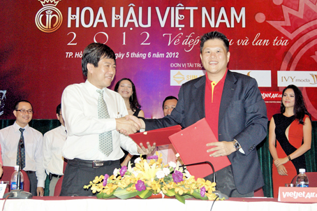 Các đơn vị ký kết đồng tài trợ cho cuộc thi “Hoa hậu Việt Nam 2012”