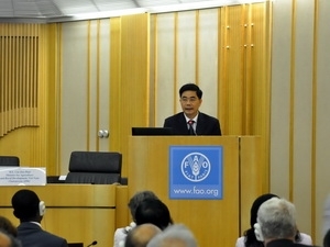 Minister for Agriculture and Rural Development, Cao Duc Phat, addresses at the conference 