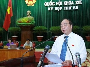 Deputy Prime Minister Nguyen Xuan Phuc at the NA hearing