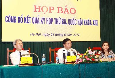 Họp báo công bố kết quả kỳ họp thứ 3, Quốc hội khóa XIII