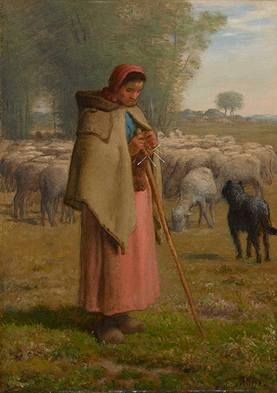 Shepherdess: Plains of Barbizon, before 1862, by Jean-François Millet