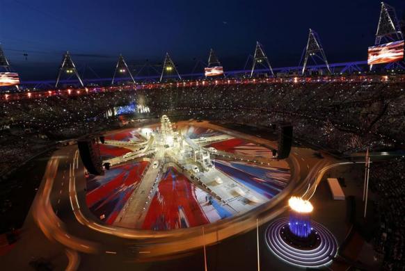 A general view of the closing ceremony of the London 2012 Olympic Games at the Olympic Stadium August 12, 2012.