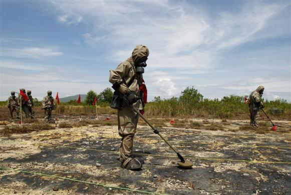 1.	Soldiers detect Unexploded Ordnance and defoliant Agent Orange during the launch of the 