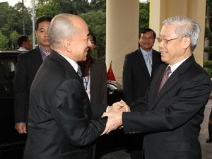 Party General Secretary Nguyen Phu Trong meets with Cambodian King Norodom Sihamoni 