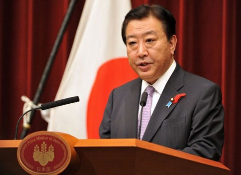 Thủ tướng Nhật Noda trong phiên họp nội các sáng nay.
