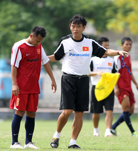 Đội tuyển Việt Nam đã bắt đầu điều chỉnh giáo án tập luyện.     Ảnh: T.L