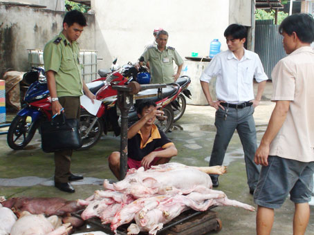 Số thịt heo không rõ nguồn gốc bị thu giữ 