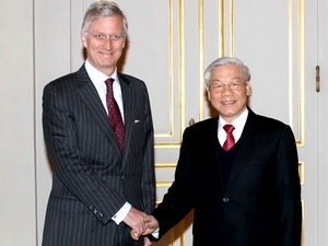 Party General Secretary Nguyen Phu Trong meets Belgian Crown Prince Philippe