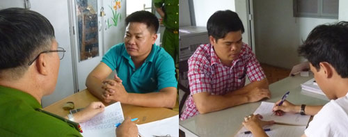 Các đối tượng tham gia nhóm đánh bạc bị bắt giữ tại cơ quan công an.