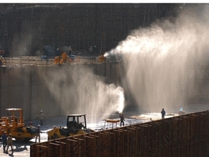 A hydropower plant under construction along the Dong Nai River 