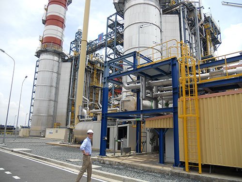 A technician is seen at Nhon Trach 2 power plant located in Dong Nai Province’s Nhon Trach District. The power plant has produced 8.7 billion kWh after nearly two years of operation