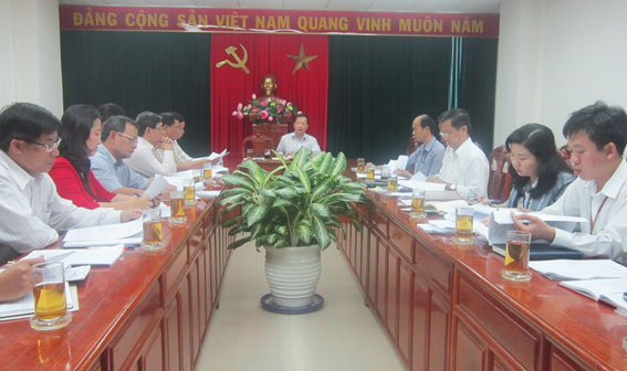 Phó chủ tịch UBND tỉnh Trần Minh Phúc chủ trì buổi làm việc.