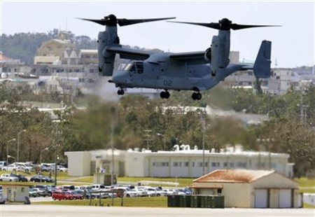 Mỹ tăng gấp đôi số phi cơ vận tải Osprey trên đảo Okinawa