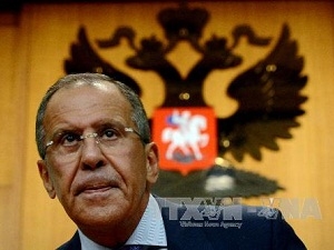 Ngoại trưởng Nga Sergei Lavrov cũng tuyên bố rằng HĐBA không nên cân nhắc dự thảo nghị quyết do Anh soạn thảo (Nguồn: AFP/TTXVN)