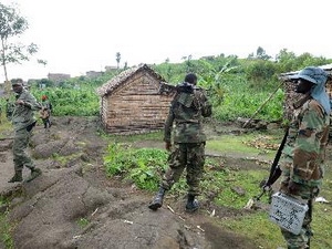 Các tay súng M23 tại Mutaho, cách vị trí đóng quân của quân đội CHDC Congo khoảng 4km và cách thành phố Goma 15km ngày 3/6.