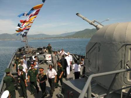 Tàu hộ vệ tên lửa Gepard 3.9 được đặt tên là tàu HQ- 012 Lý Thái Tổ của Hải quân Việt Nam. Ảnh: TTXVN.