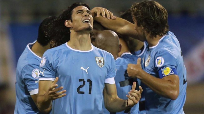 Cavani cùng Uuguay khiến Jordan vỡ mộng. (Nguồn: AFP)