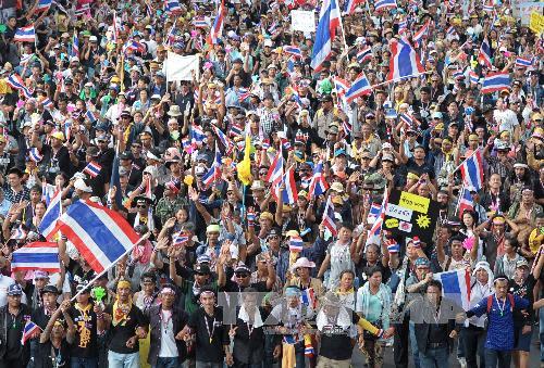 Biểu tình phản đối Chính phủ tại Bangkok ngày 25/11. (Nguồn: AFP/TTXVN)