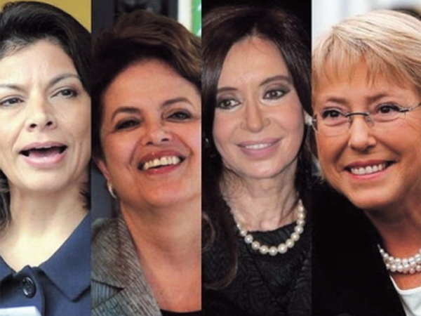 Bốn nữ tổng thống tại Mỹ Latinh (từ trái sang phải): Laura Chinchilla, Dilma Rousseff, Cristina Fernández và Michelle Bachelet. (Ảnh: BAE)