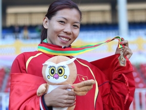 Vietnamese sprinter Vu Thi Huong.