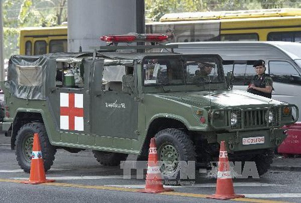 Binh sỹ Thái Lan gác ở Bangkok,. (Nguồn: AFP/TTXVN)