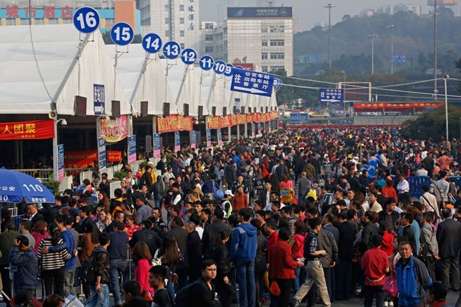 Nhà ga xe lửa ở Quảng Châu, Trung Quốc ngày 28/1. (Nguồn: Getty Images) 
