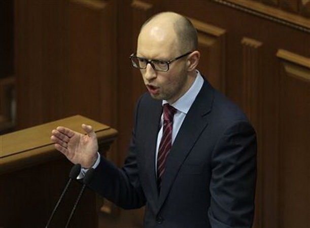 Thủ tướng tạm quyền Ukraine Arseniy Yatsenyuk. (Nguồn: AP)