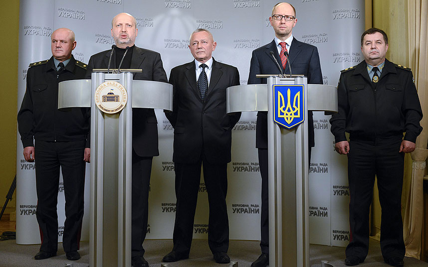 Tổng thống và Thủ tướng lâm thời Ukraine đề nghị đàm phán với các lãnh đạo Nga (Nguồn: AFP)