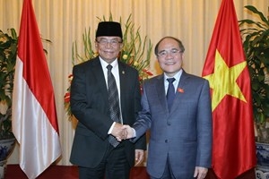 National Assembly Chairman Nguyen Sinh Hung and Indonesian Speaker of People’s Consultative Assembly Sidarto Danusubroto
