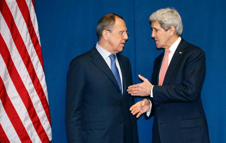 Ngoại trưởng Nga Sergei Lavrov và Ngoại trưởng Mỹ John Kerry (Nguồn: AFP)