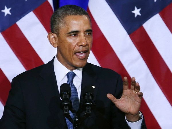 Ông Obama phát biểu tại Bộ Tư pháp về an ninh quốc gia ở thủ đô Washington D.C ngày 17/1. (Nguồn: AFP/TTXVN)