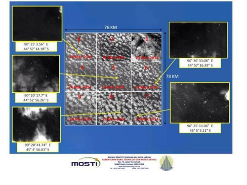 Malaysia: Hình ảnh vệ tinh chụp được 122 vật thể nghi là của máy bay MH370