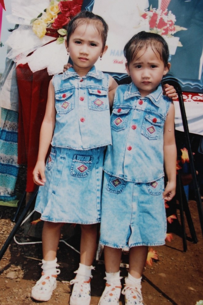 A set of twins in the village.