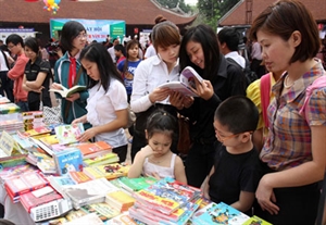 A book festival in HCM City, held as part of celebrating the nation's first Book Day 