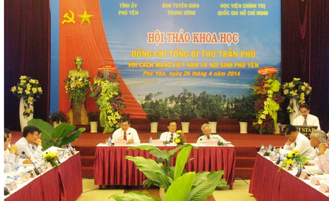 Hội thảo khoa học "Tổng Bí thư Trần Phú với Cách mạng Việt Nam và nơi sinh Phú Yên." (Ảnh: TTXVN)