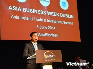 Deputy Foreign Minister Bui Thanh Son speaks at the Asia Ireland Trade and Investment Summit 