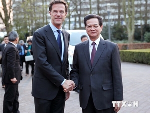 Dutch Prime Minister Mark Rutte welcomes Vietnamese PM Nguyen Tan Dung in March in the Netherlands (Source: VNA) 
